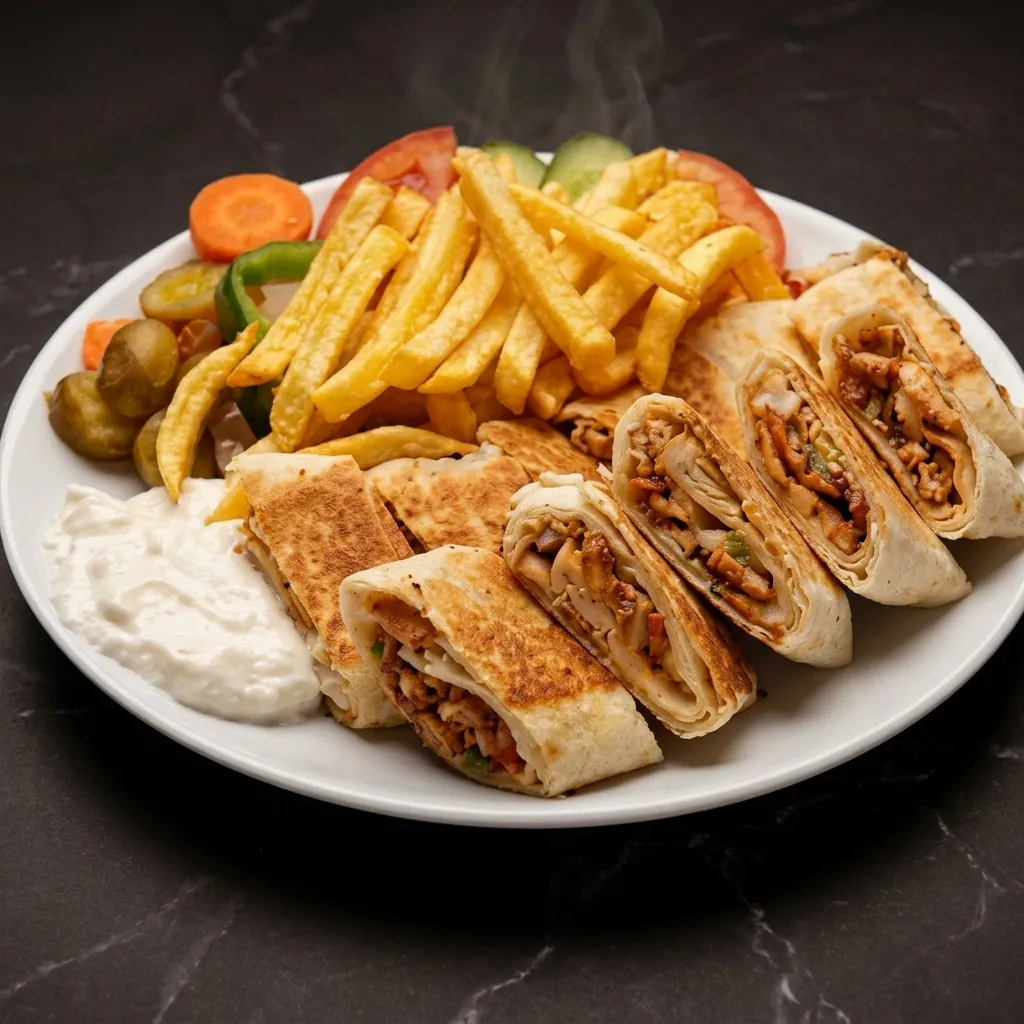 Chicken shawarma wrap with garlic sauce at Donya Kebab in London, Ontario