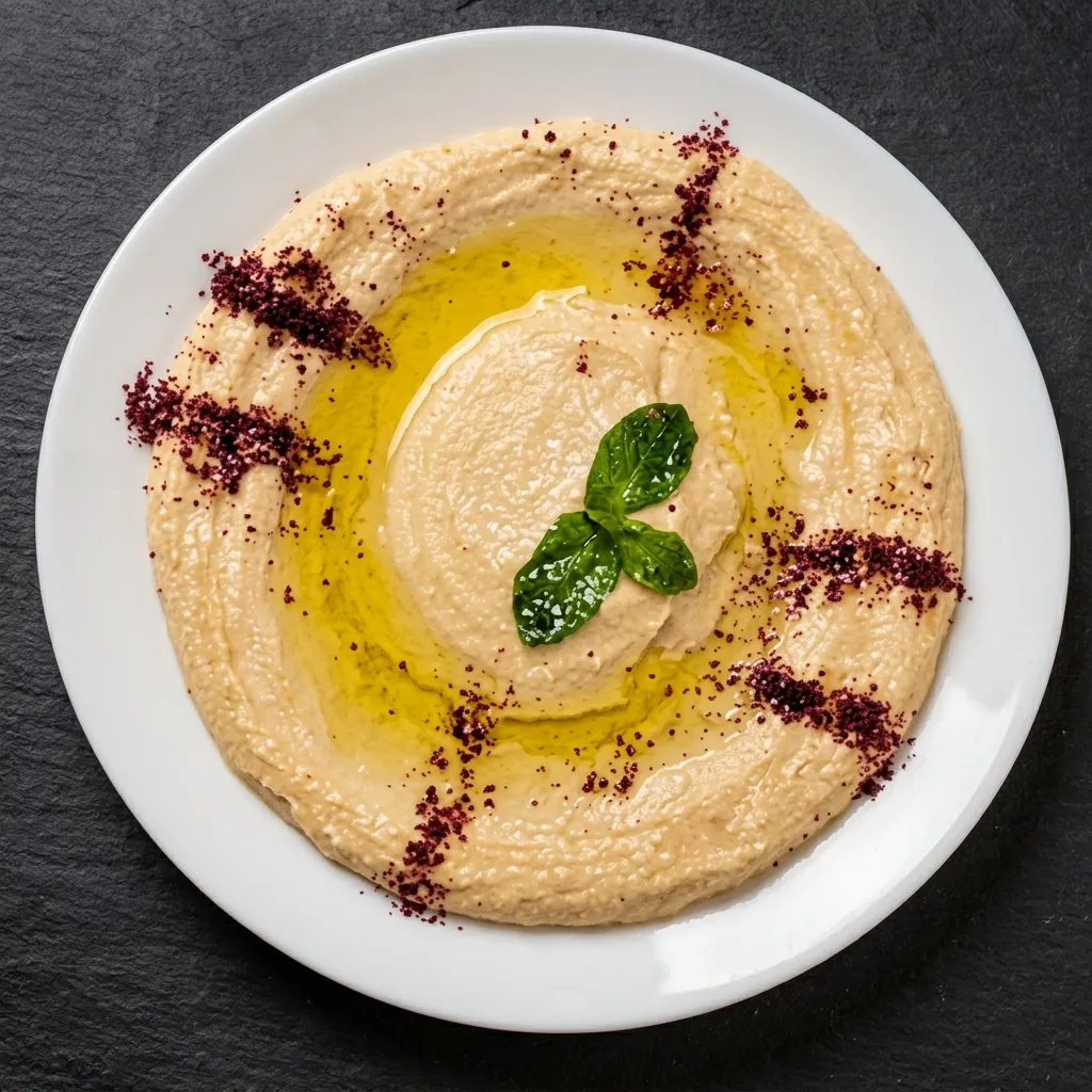 Creamy hummus and garlic sauce tomeya served with warm bread at Donya Kebab in London, Ontario